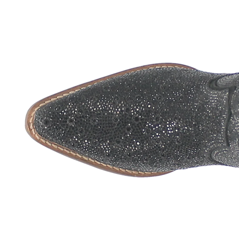 Silver Dollar Rhinestone Round Toe Pull On Boots - Image 4
