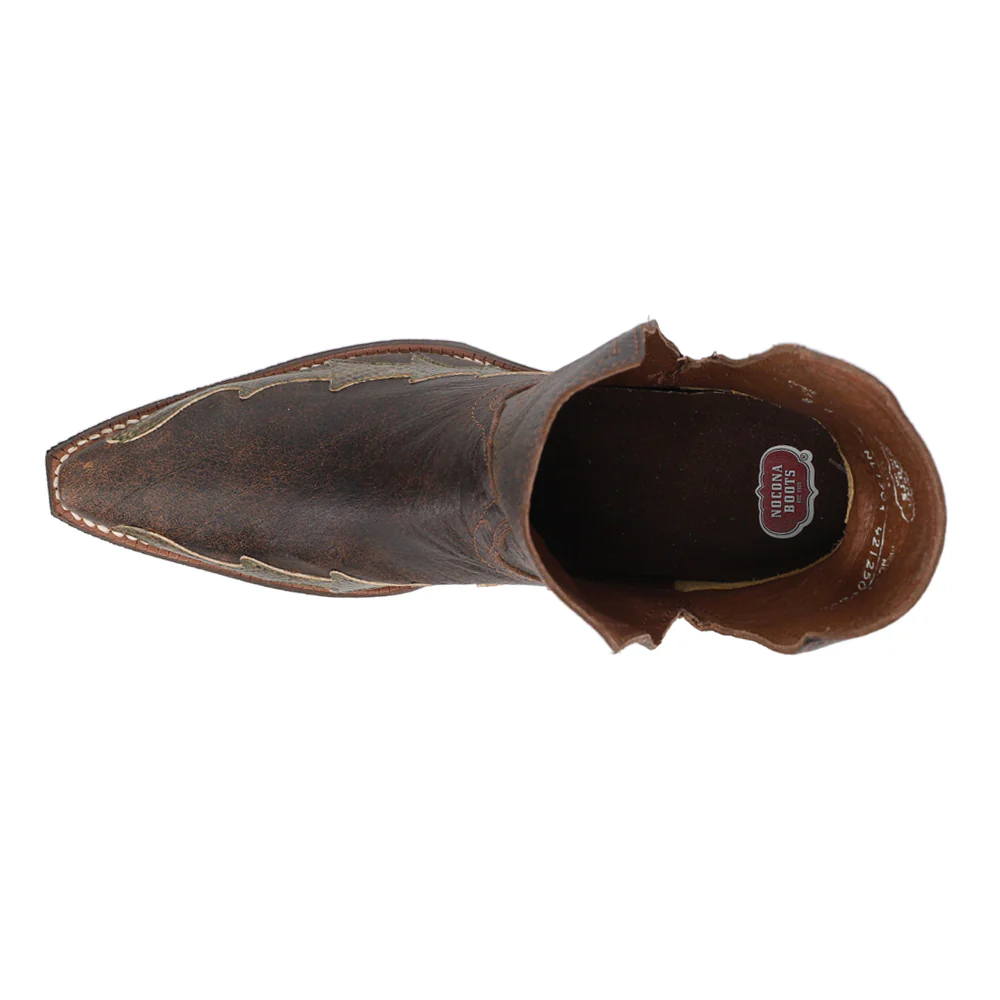 Sitrine Brown Distressed Snake Print Cowboy Booties - Image 4