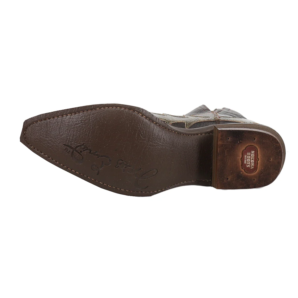 Sitrine Brown Distressed Snake Print Cowboy Booties - Image 5