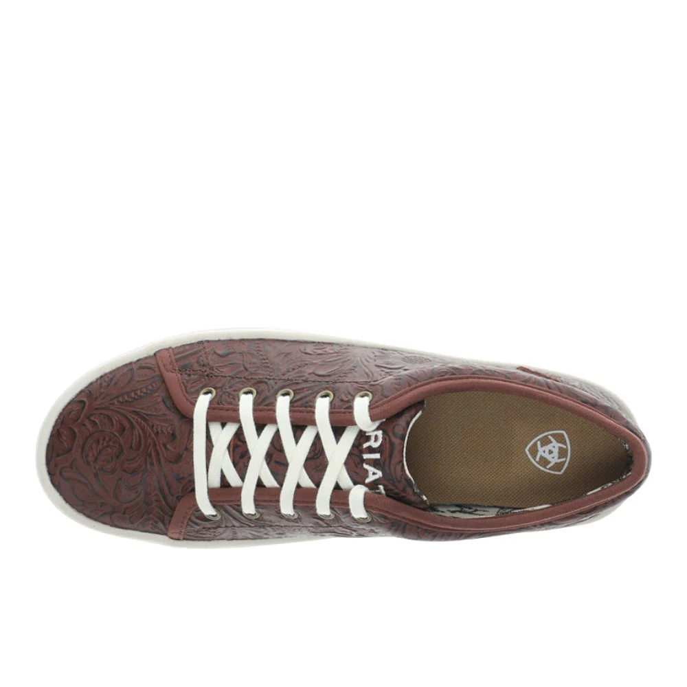 Skylar Floral Embossed Platform Lace Up Sneakers - Image 4