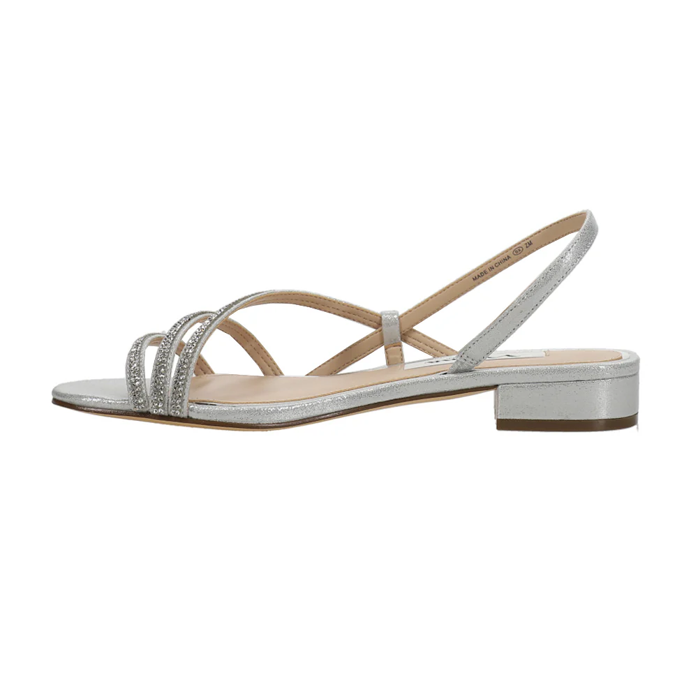 Skylee Metallic Rhinestone Strappy Sandals - Image 3