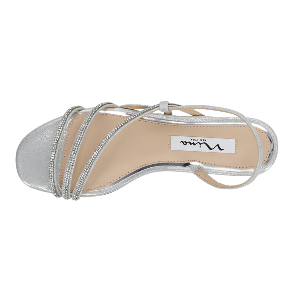 Skylee Metallic Rhinestone Strappy Sandals - Image 4