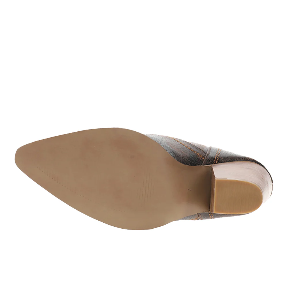 Smoke Show Pointed Toe Pull On Cowboy Booties - Image 5