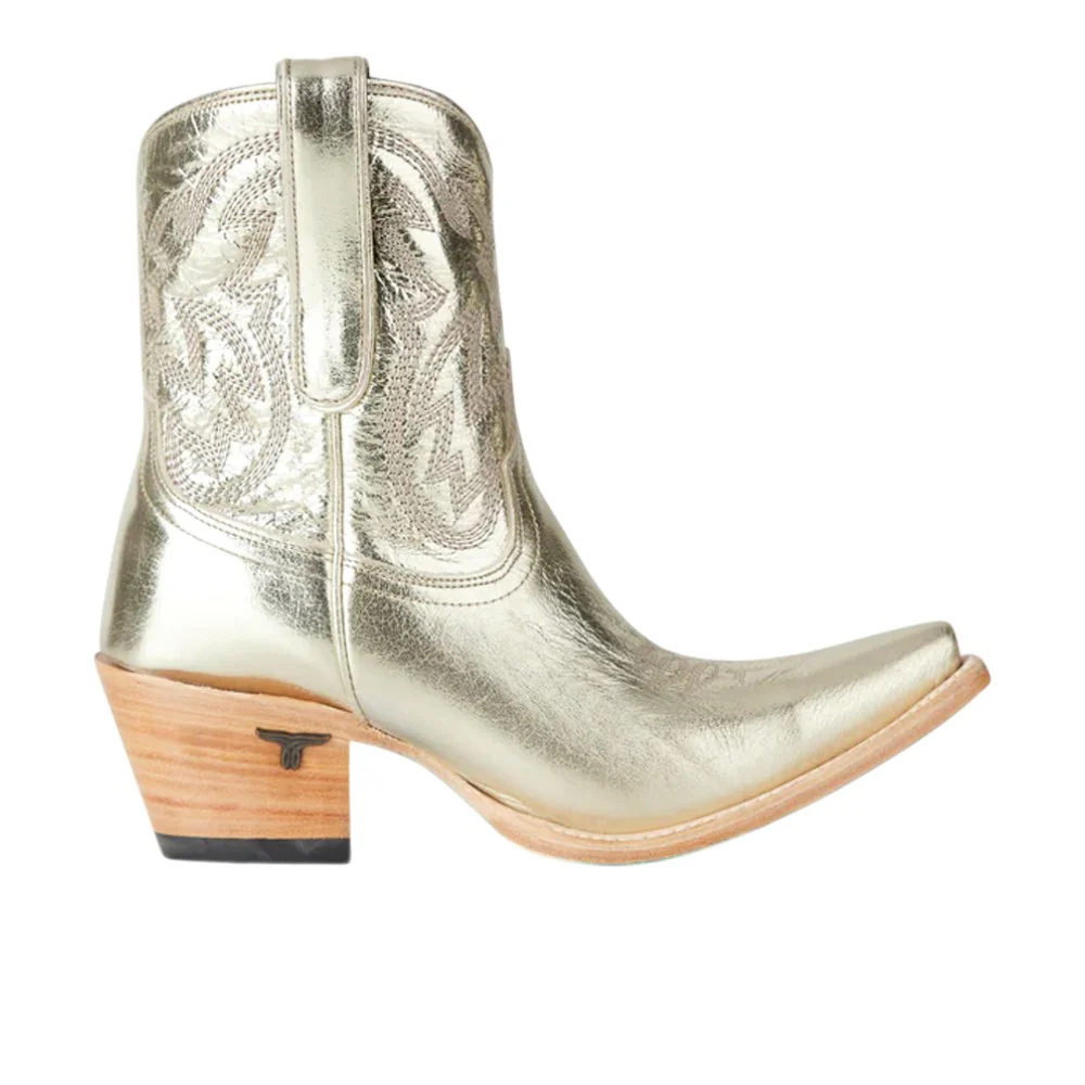 Smokeshow Embroidered Metallic Snip Toe Cowboy Bootie