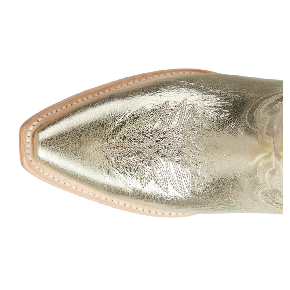 Smokeshow Embroidered Metallic Snip Toe Cowboy Bootie - Image 4
