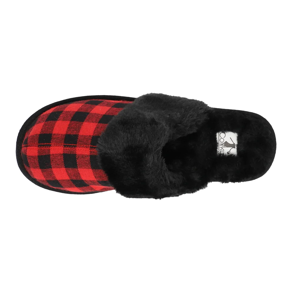 Snooze Plaid Scuff Slippers - Image 4