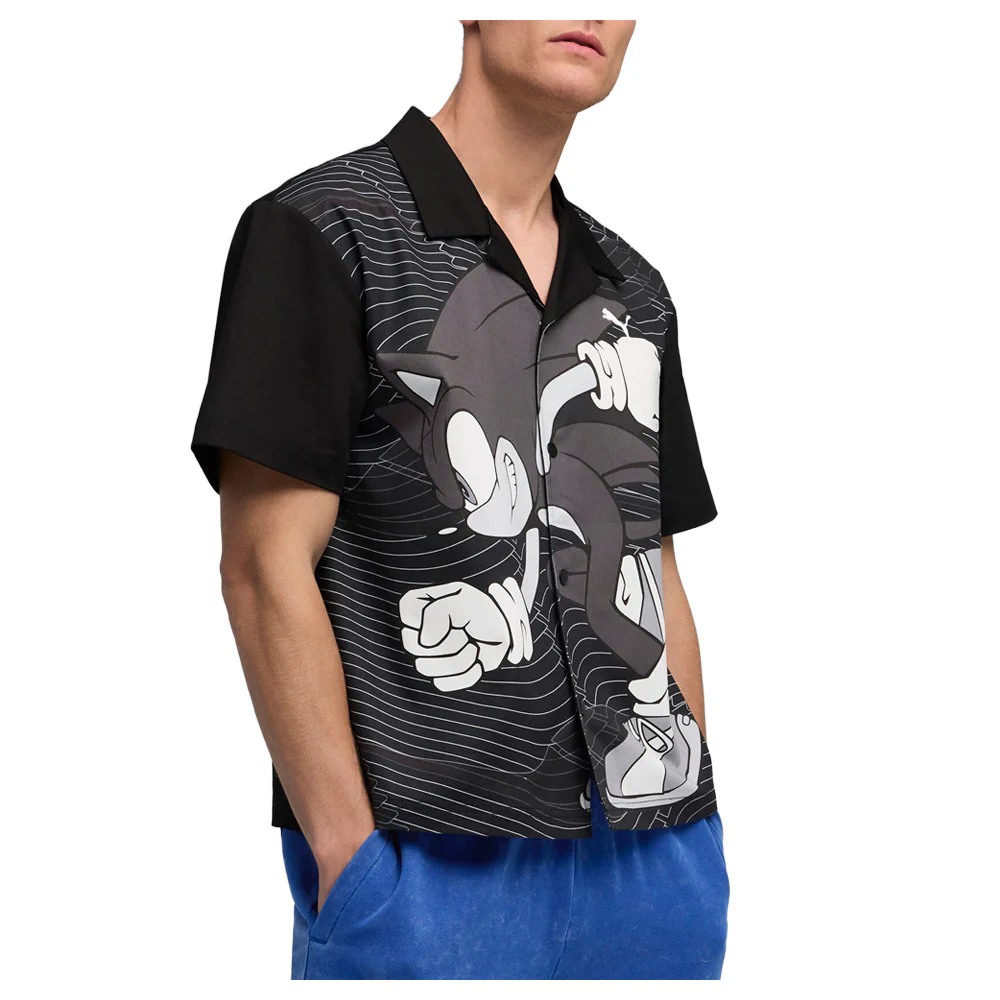 PUMA X SONIC THE HEDGEHOG Relaxed Graphic Racer Collared Neck Short Sleeve T-Shirt - Image 3