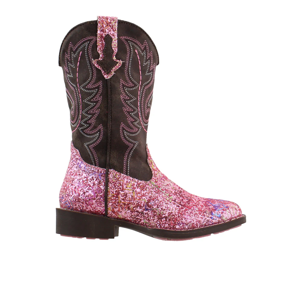 Southwest Glitter Square Toe Cowboy Boots (Little Kid-Big Kid)