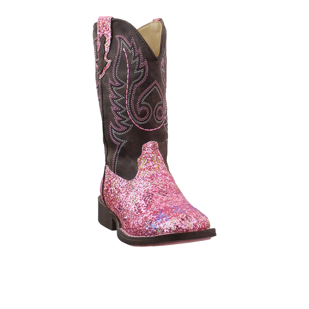 Southwest Glitter Square Toe Cowboy Boots (Little Kid-Big Kid) - Image 2