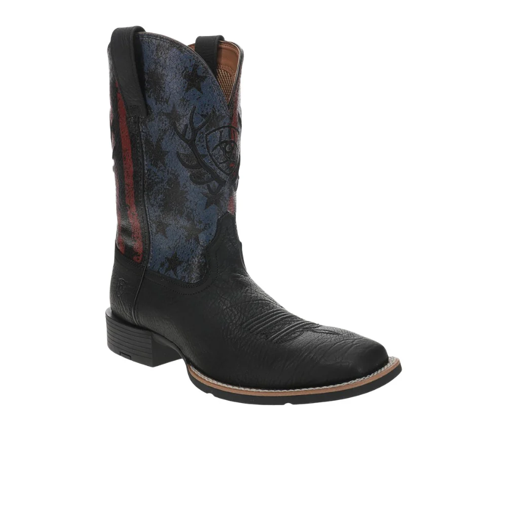 Sport Liberty Antler Embroidered Square Toe Pull On Cowboy Boots - Image 2