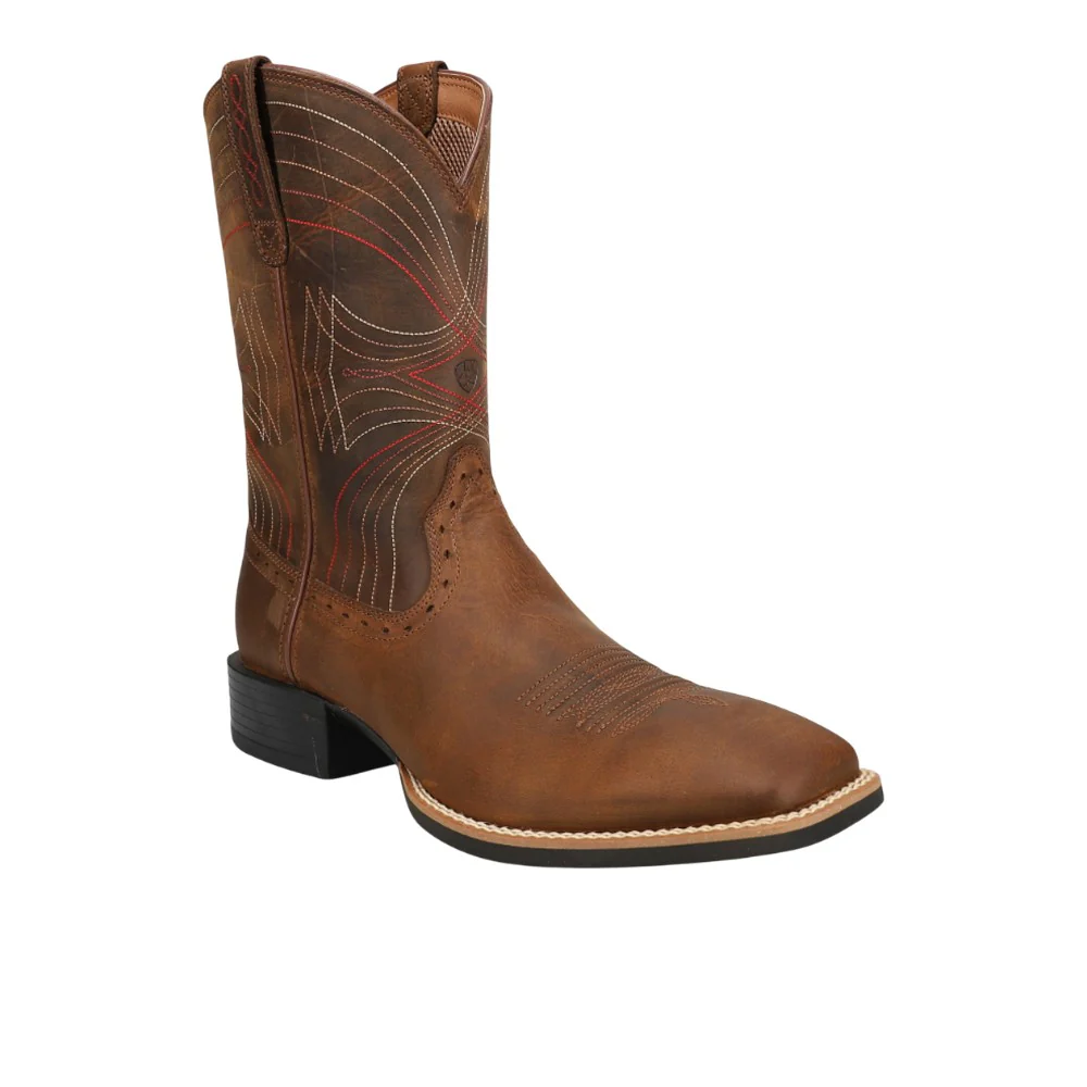 Sport Wide Embroidered Square Toe Pull On Cowboy Boots - Image 2