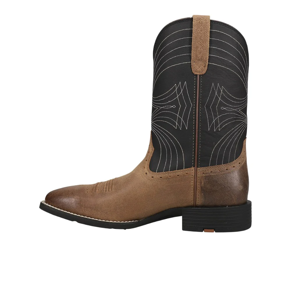Sport Wide Embroidered Square Toe Pull On Cowboy Boots - Image 3