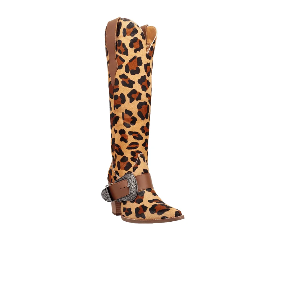 Spur Crazy Leather Snip Toe Cowboy Boots - Image 2