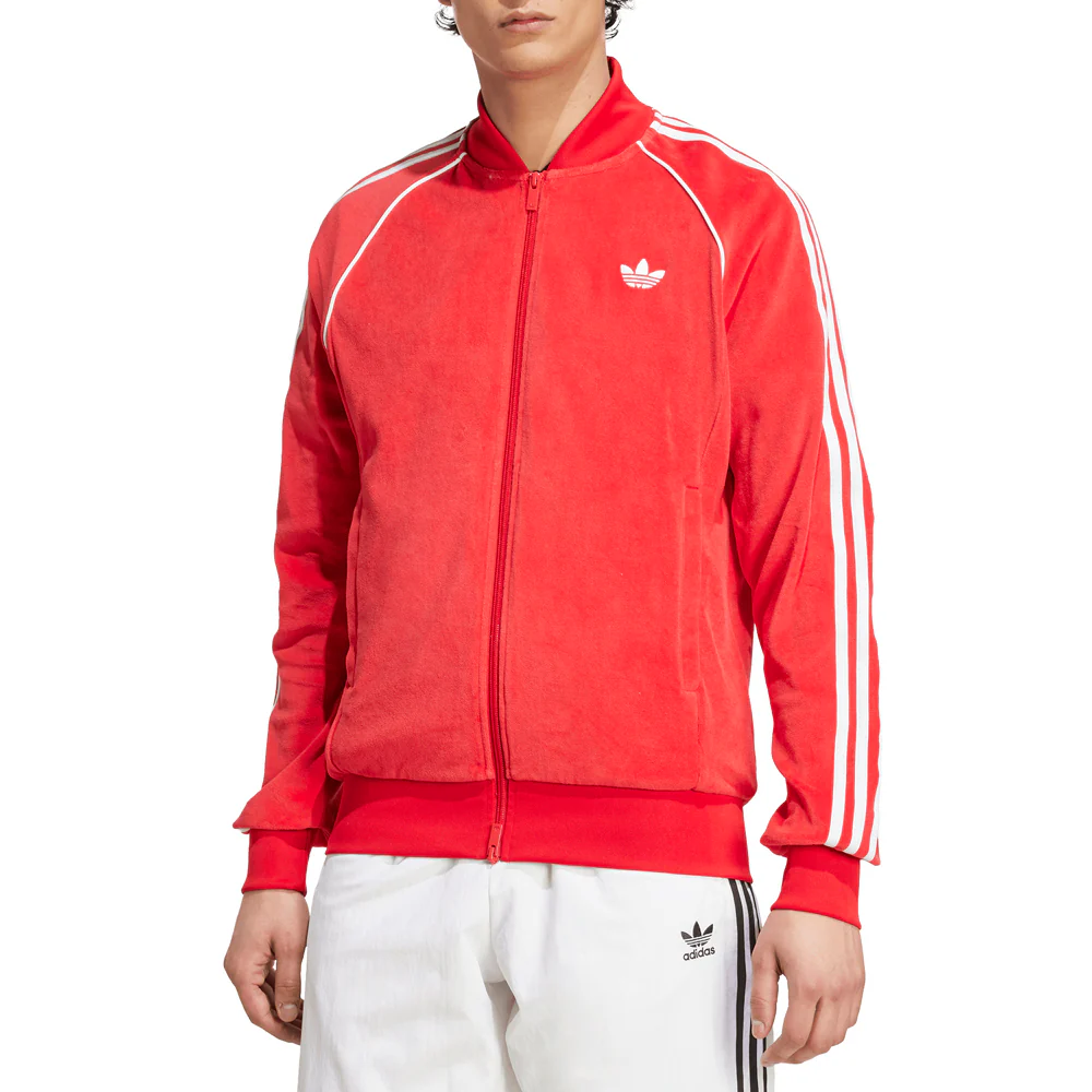 SST Adicolor Velour Full Zip Track Jacket - Image 3