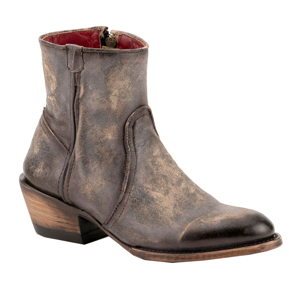 Stacey Round Toe Zippered Cowboy Booties - Image 2