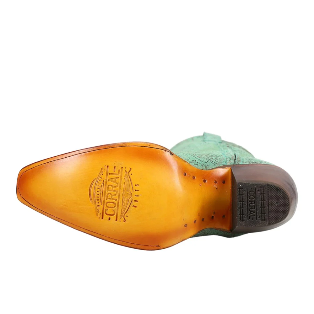 Floral Snip Toe Pull On Cowboy Boots - Image 5