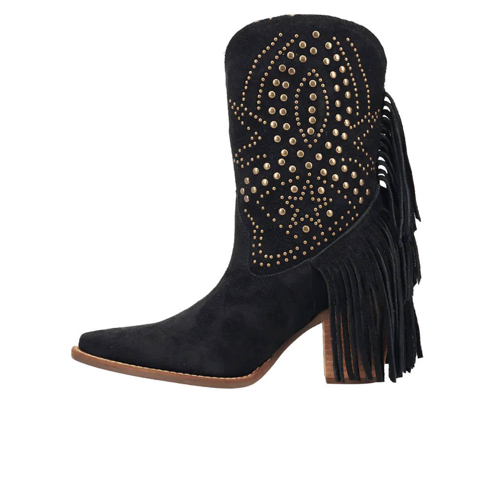 Star Power Suede Leather Snip Toe Cowboy Boots - Image 3