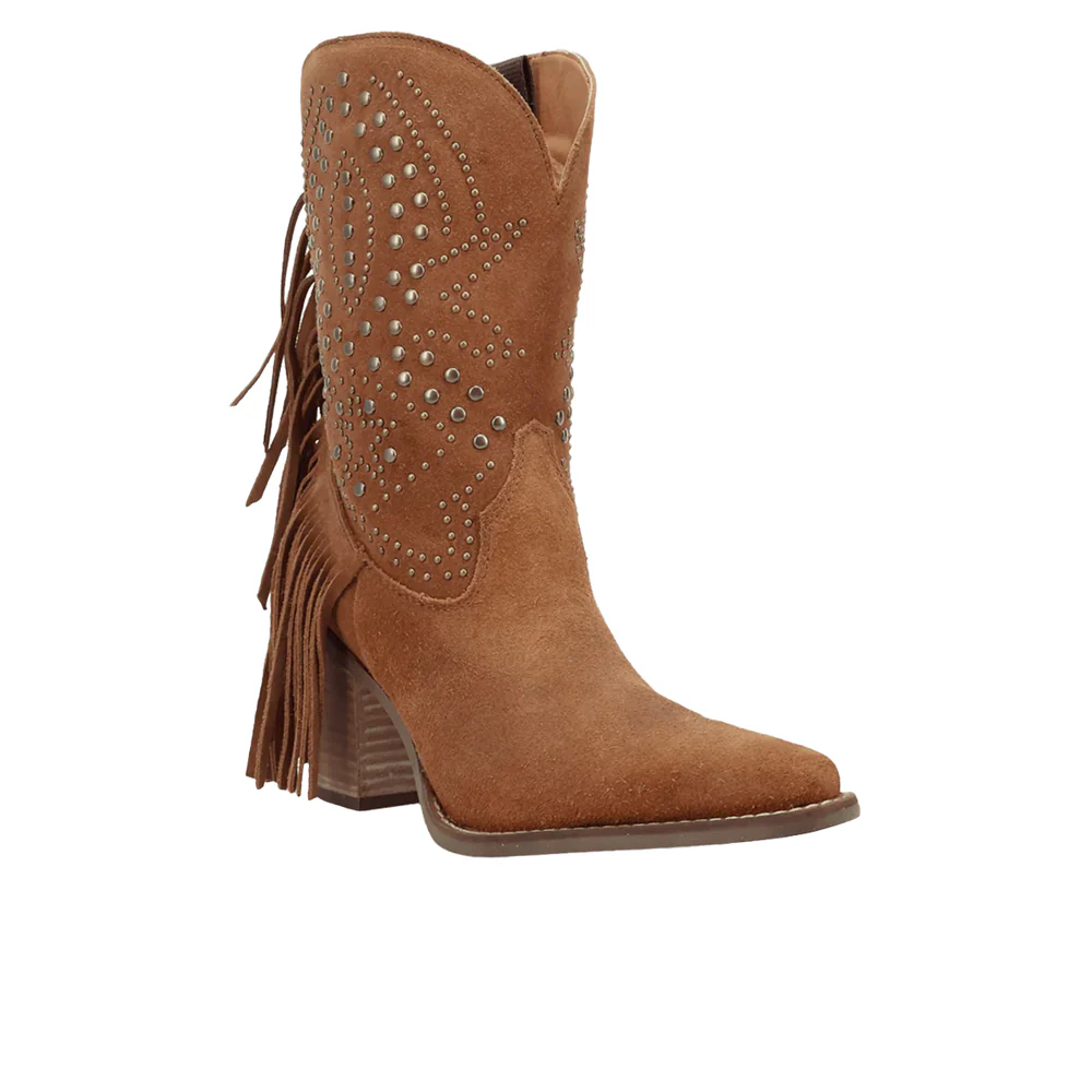 Star Power Suede Leather Snip Toe Cowboy Boots - Image 2
