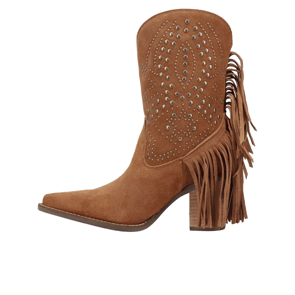 Star Power Suede Leather Snip Toe Cowboy Boots - Image 3