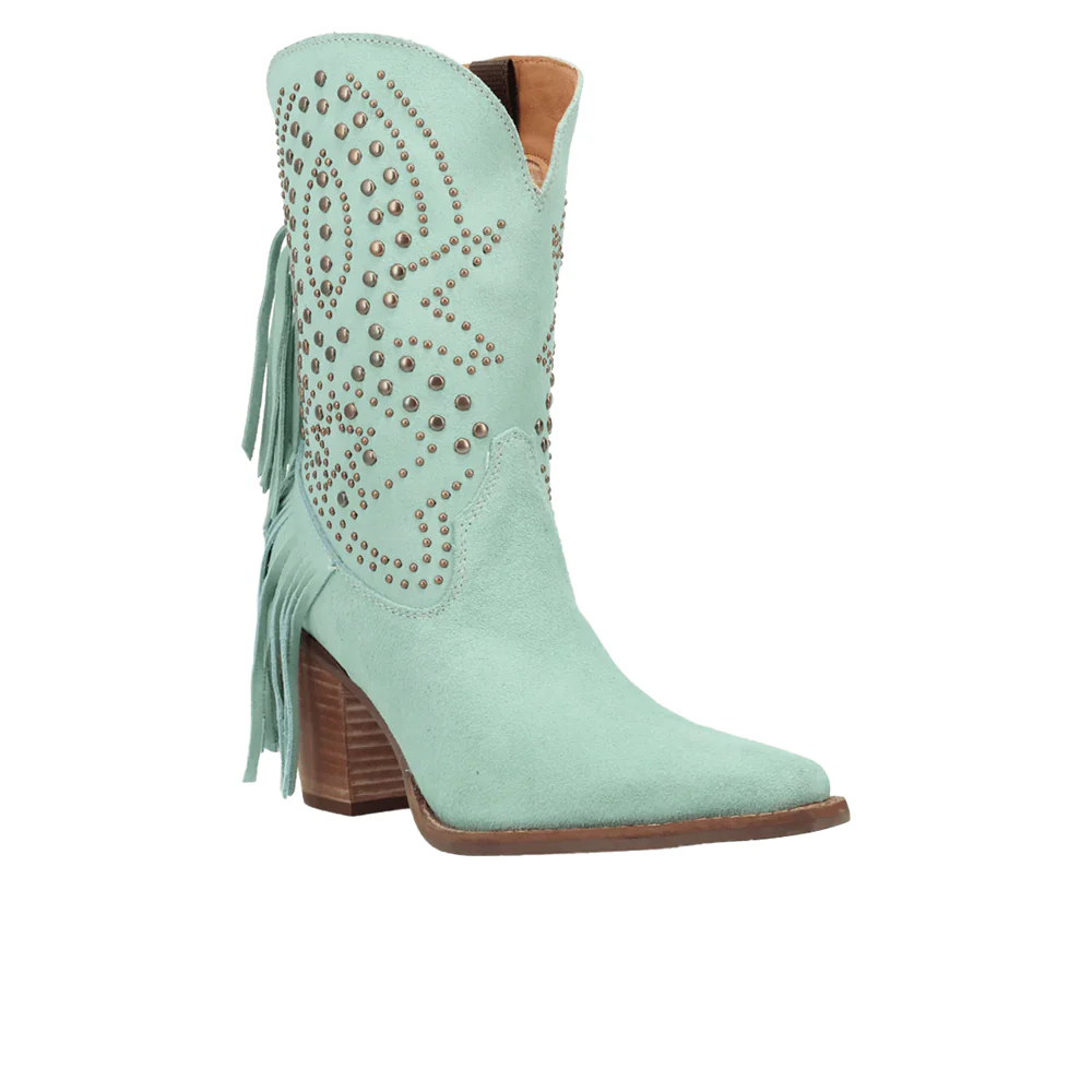 Star Power Suede Leather Snip Toe Cowboy Boots - Image 2