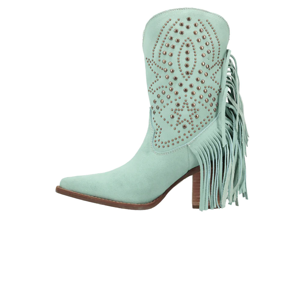 Star Power Suede Leather Snip Toe Cowboy Boots - Image 3