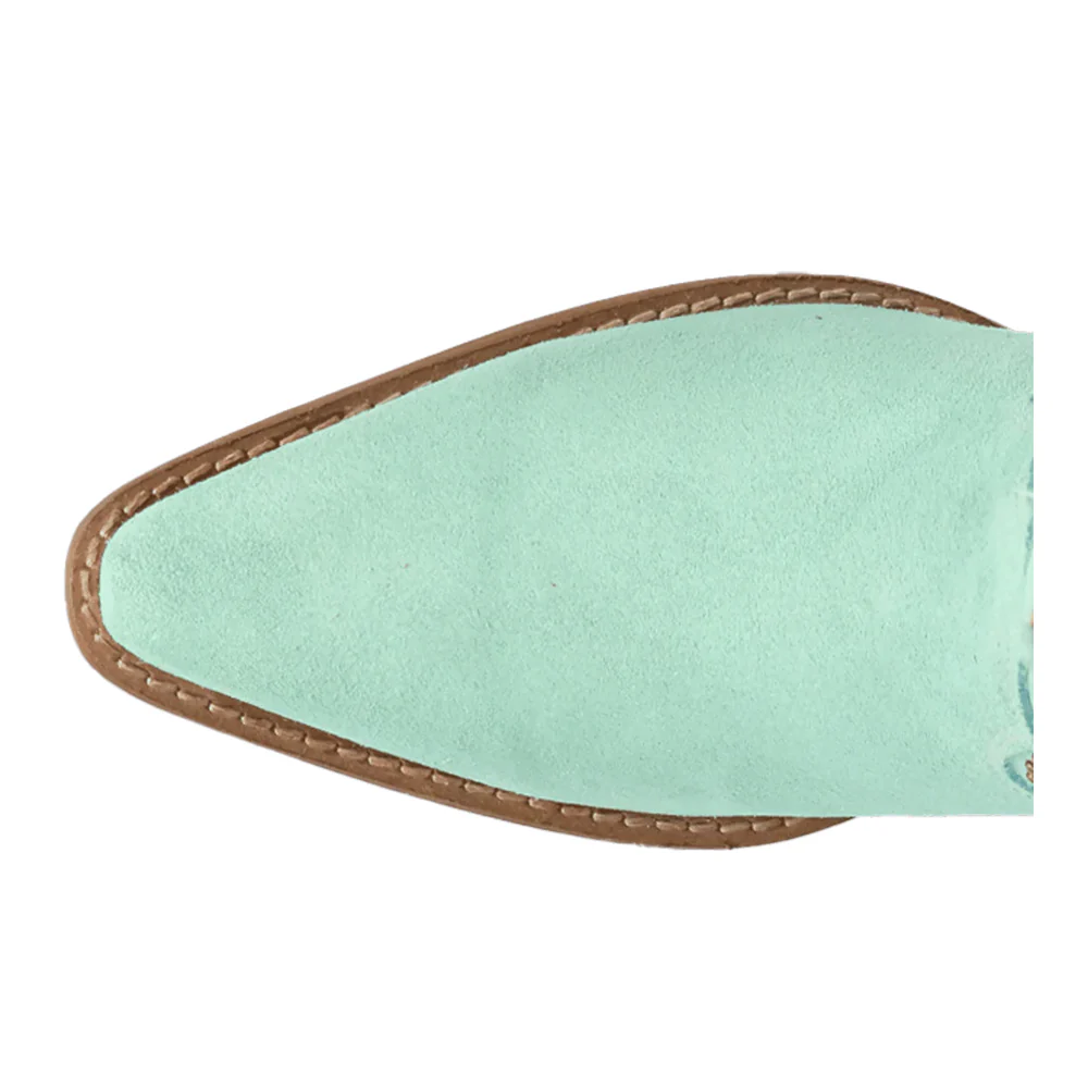 Star Power Suede Leather Snip Toe Cowboy Boots - Image 4