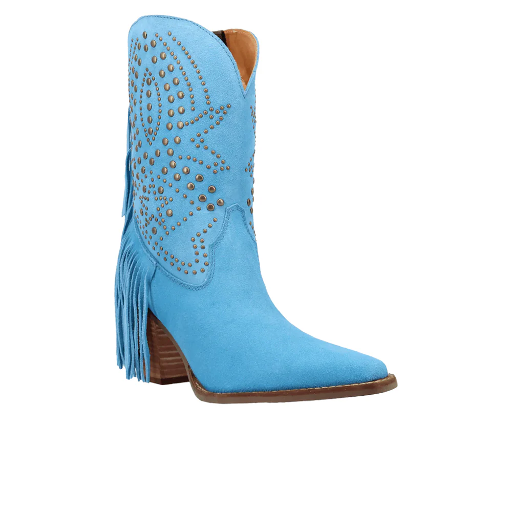 Star Power Suede Leather Snip Toe Cowboy Boots - Image 2