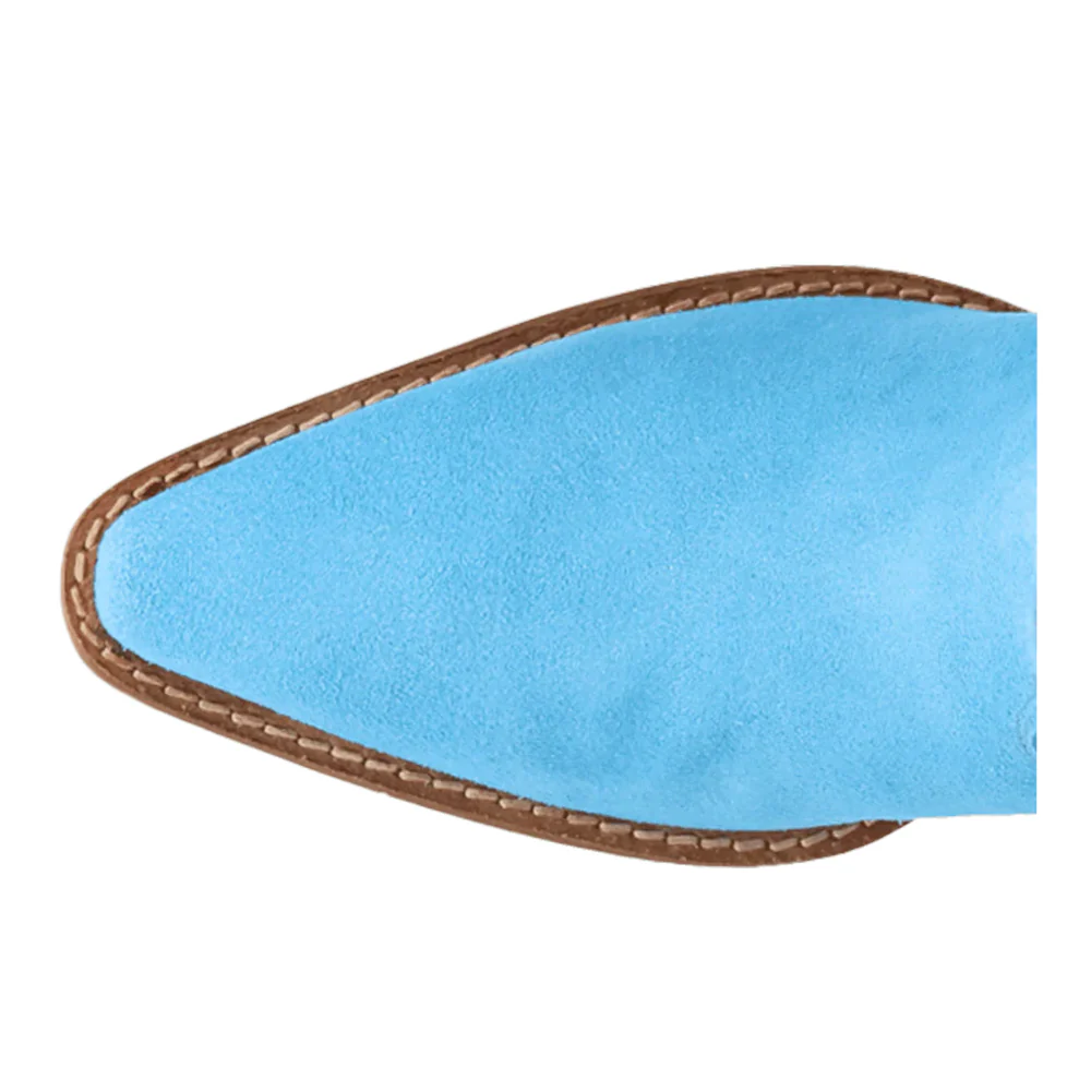 Star Power Suede Leather Snip Toe Cowboy Boots - Image 4