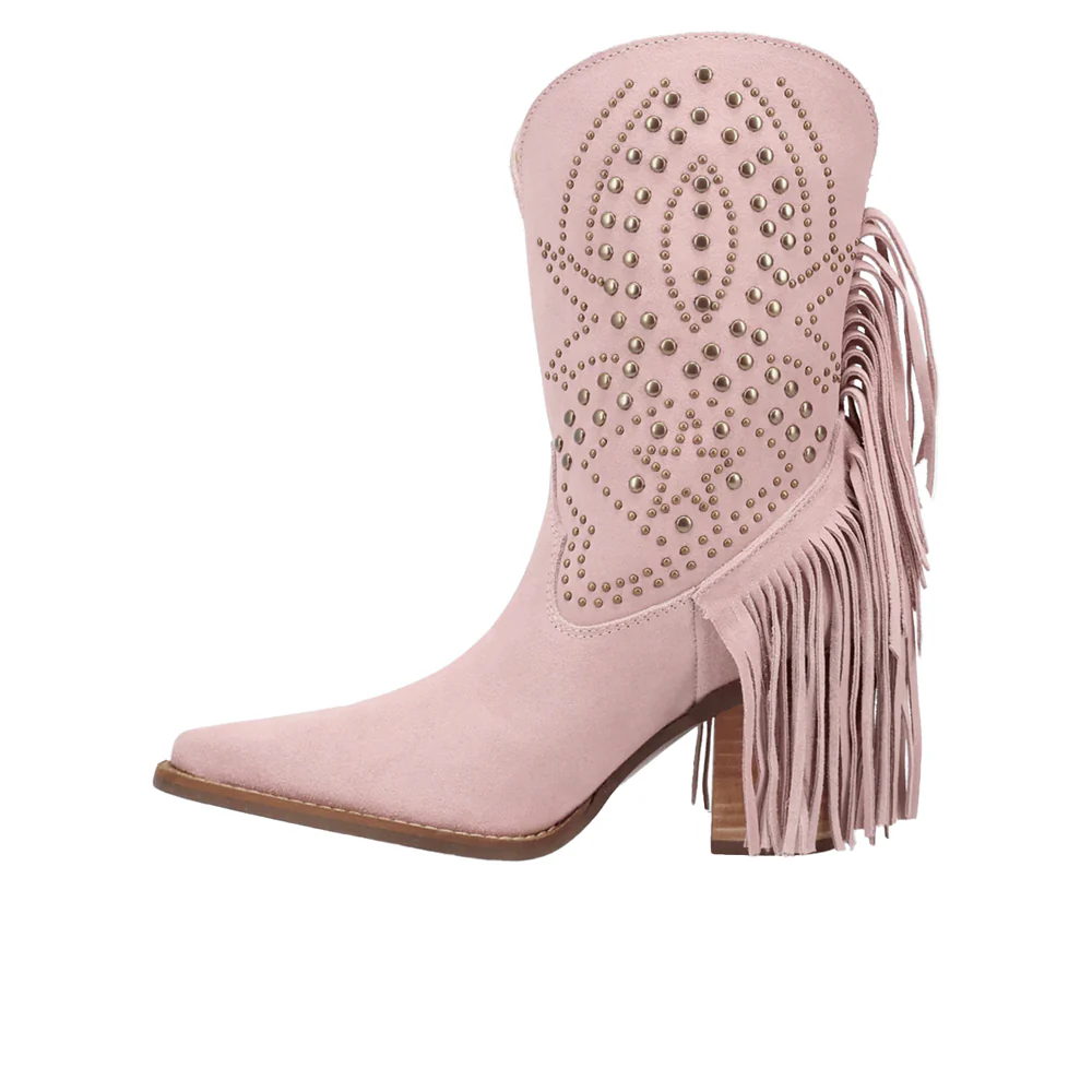 Star Power Suede Leather Snip Toe Cowboy Boots - Image 3