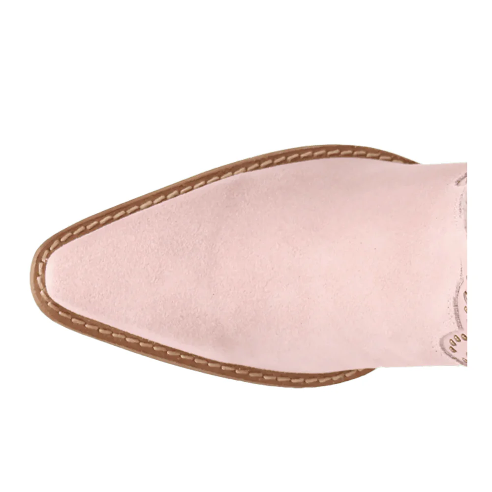 Star Power Suede Leather Snip Toe Cowboy Boots - Image 4