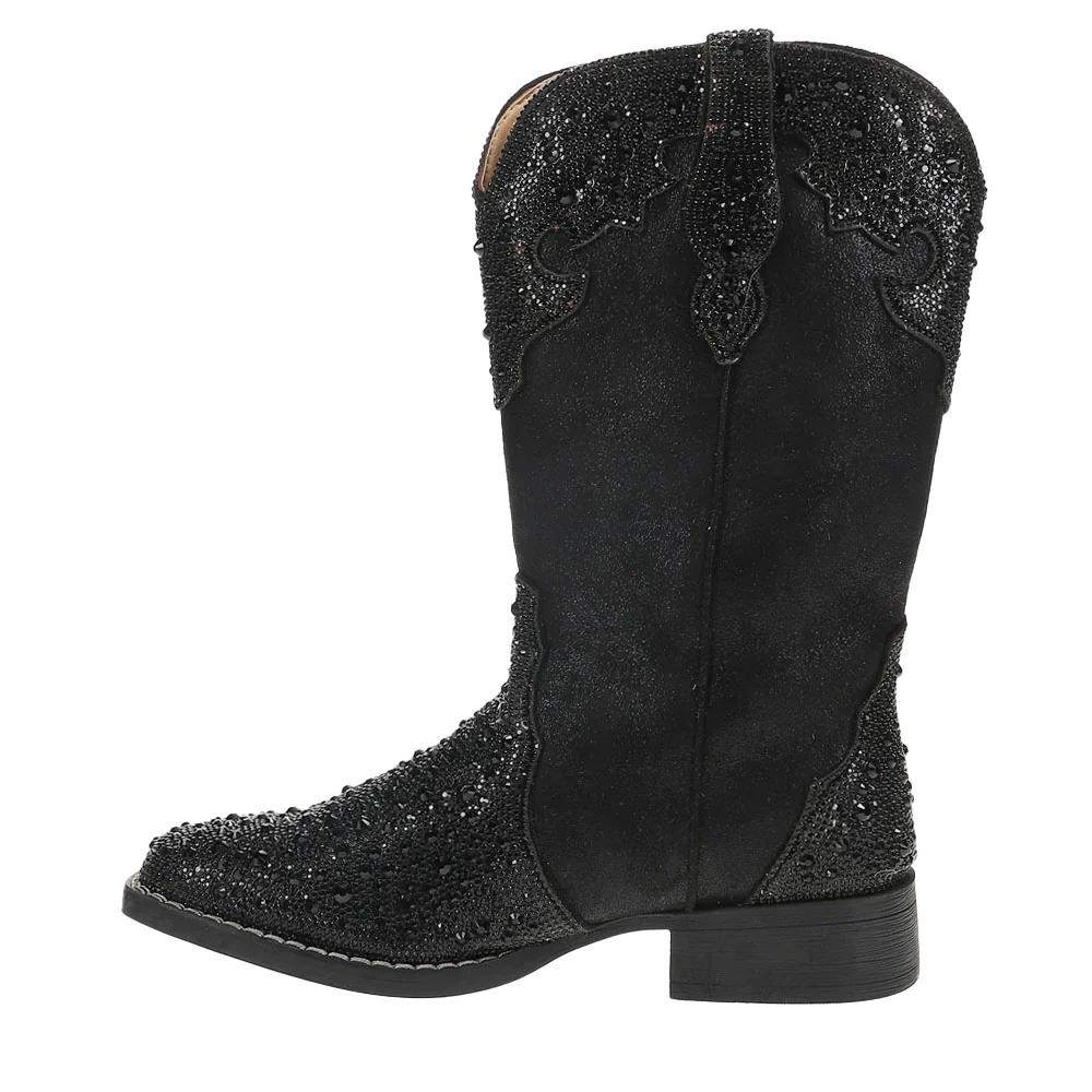 Starlit Rhinestone Square Toe Cowboy Boots - Image 3