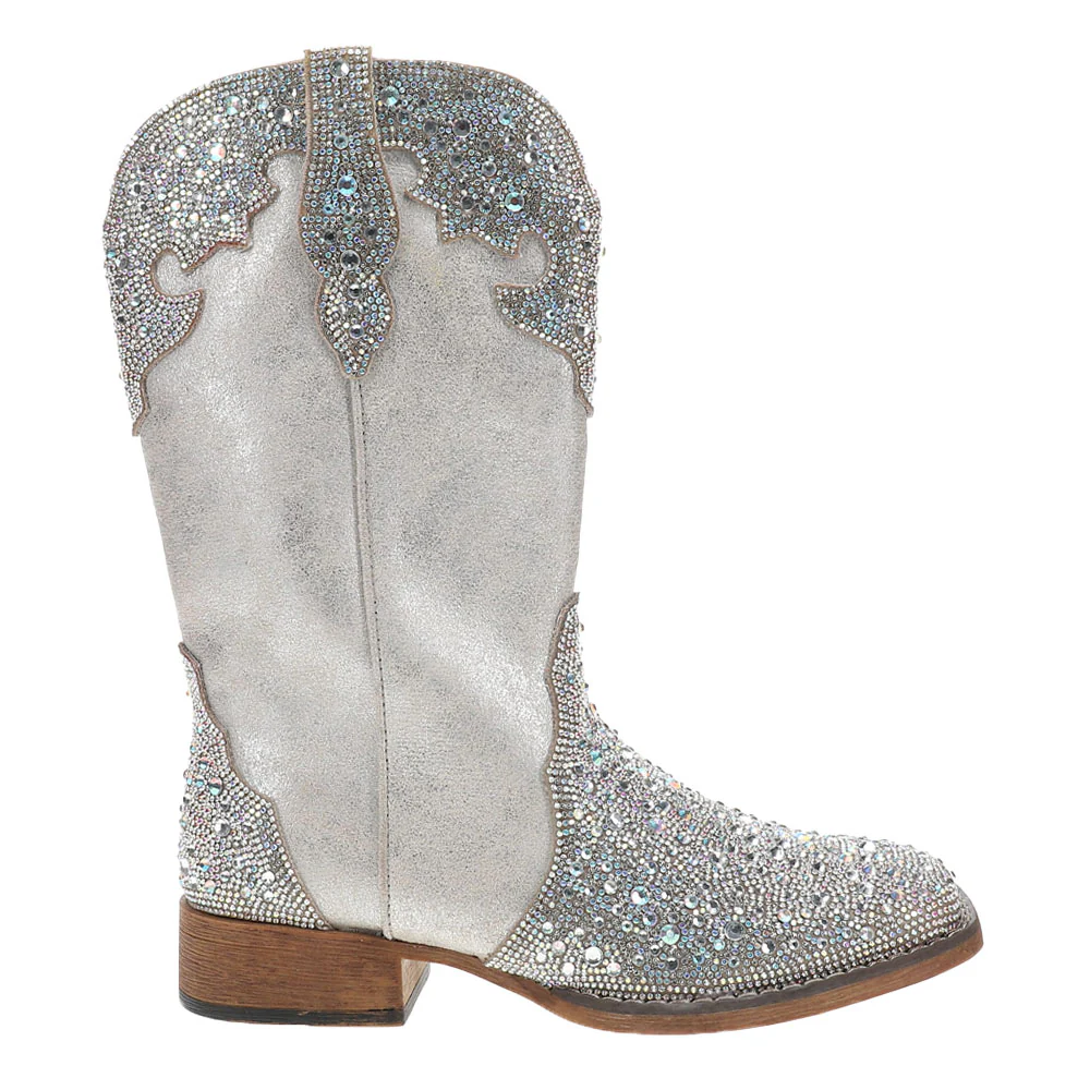 Starlit Rhinestone Square Toe Cowboy Boots