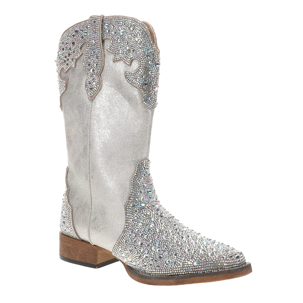 Starlit Rhinestone Square Toe Cowboy Boots - Image 2