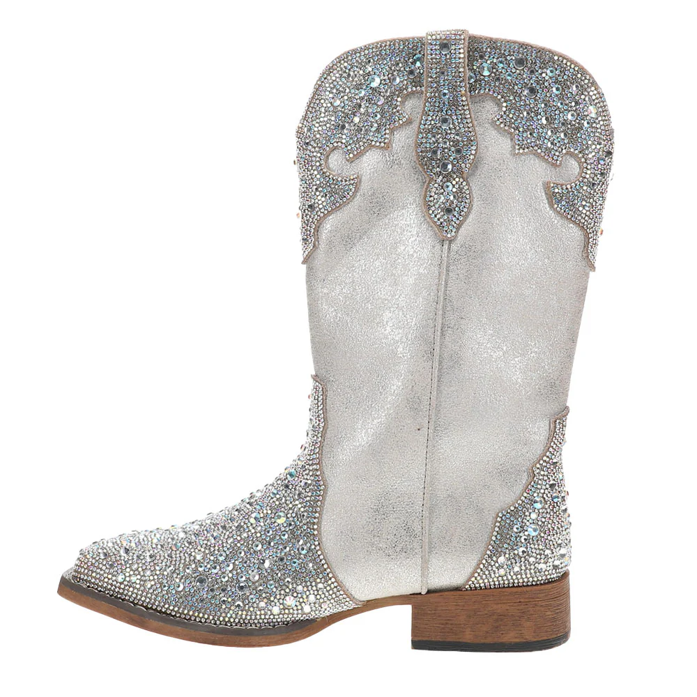 Starlit Rhinestone Square Toe Cowboy Boots - Image 3