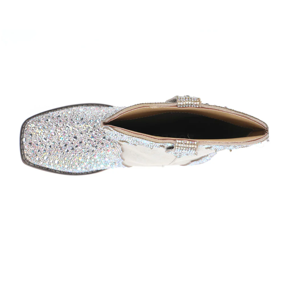 Starlit Rhinestone Square Toe Cowboy Boots - Image 4