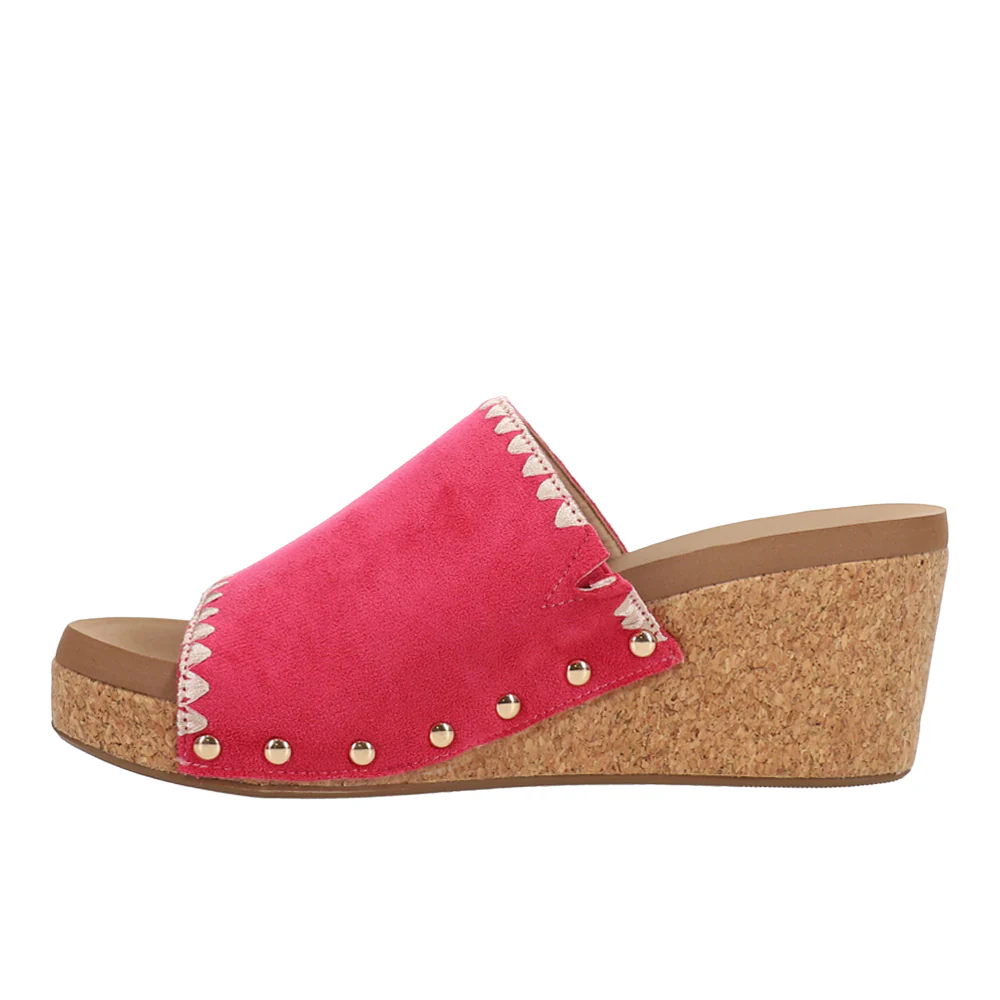 Stitch N Slide Studded Embroidered Wedge Sandals - Image 3