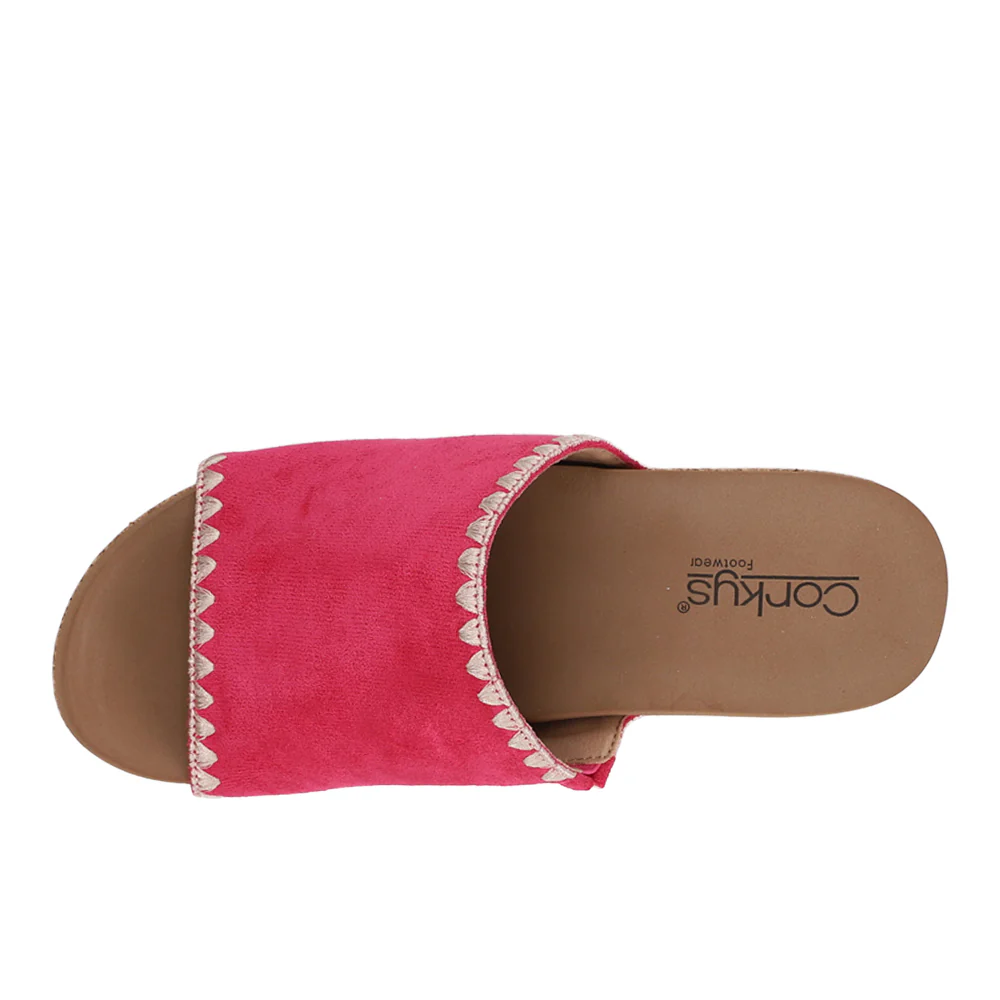 Stitch N Slide Studded Embroidered Wedge Sandals - Image 4