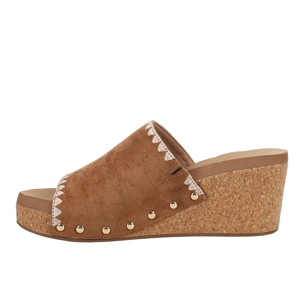 Stitch N Slide Studded Embroidered Wedge Sandals - Image 3