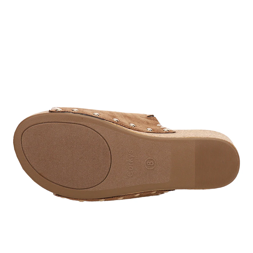 Stitch N Slide Studded Embroidered Wedge Sandals - Image 5