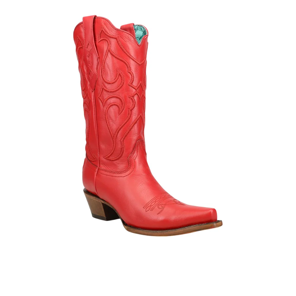 Stitch Embroidered Snip Toe Pull On Cowboy Boots - Image 2