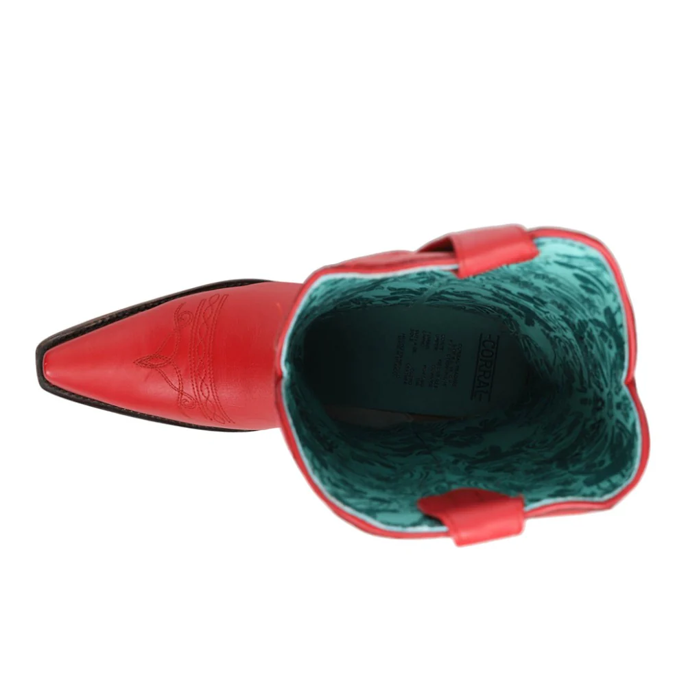 Stitch Embroidered Snip Toe Pull On Cowboy Boots - Image 4