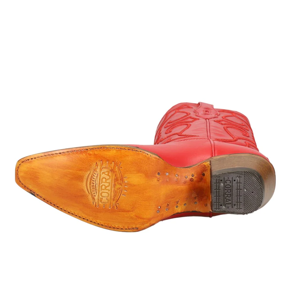 Stitch Embroidered Snip Toe Pull On Cowboy Boots - Image 5