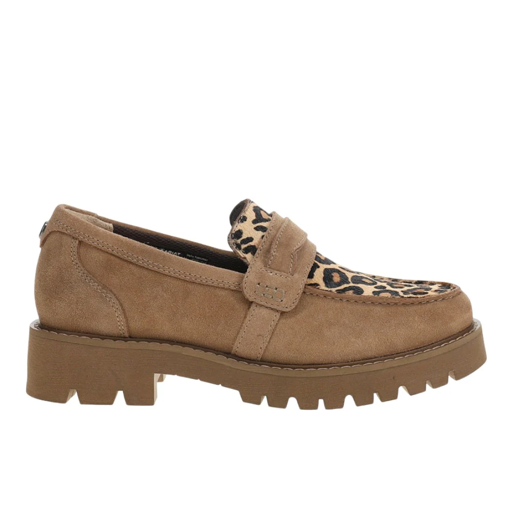 Stratford Leopard Lug Sole Slip On Loafers