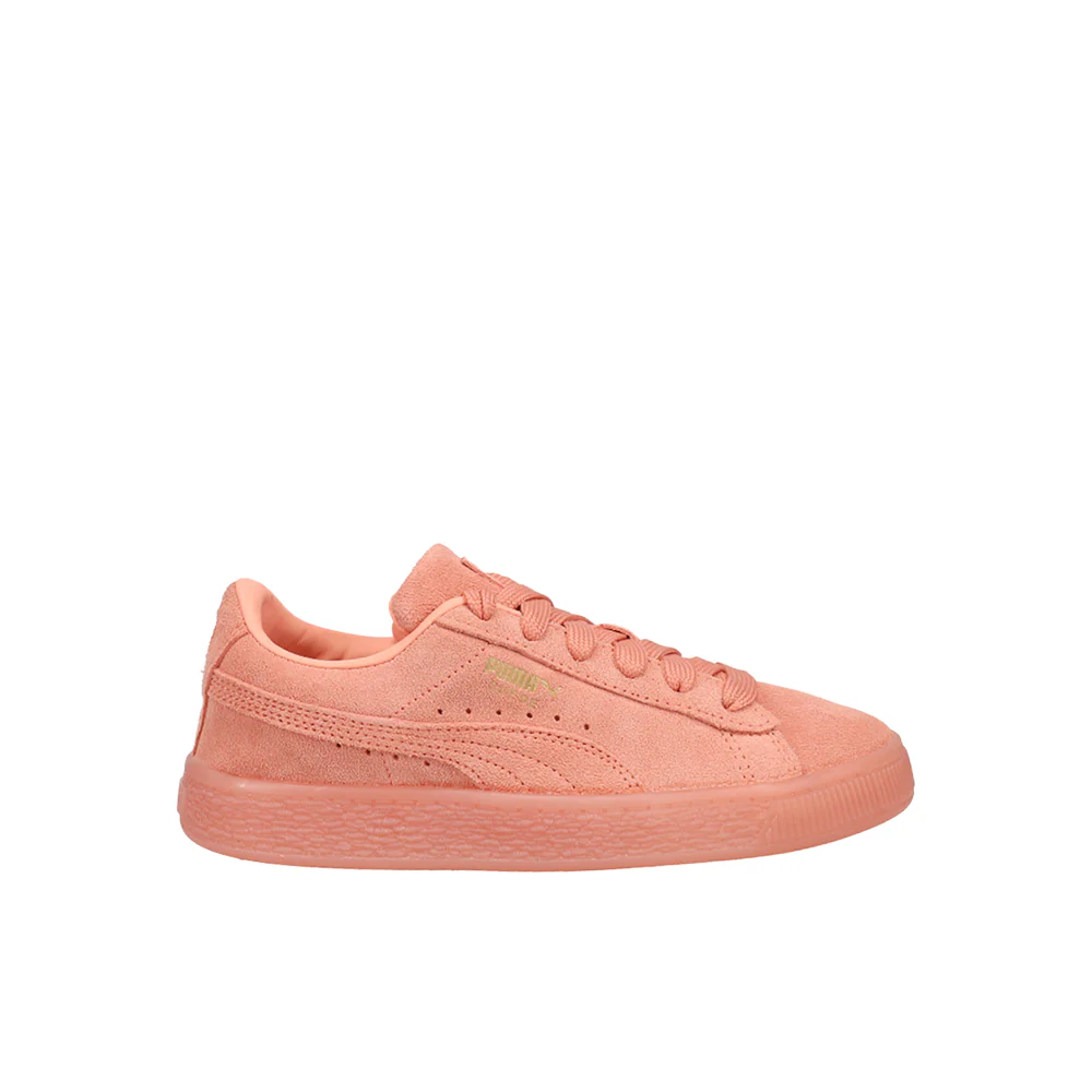 Suede Classic Mono Gold Lace Up Sneakers (Little Kid)