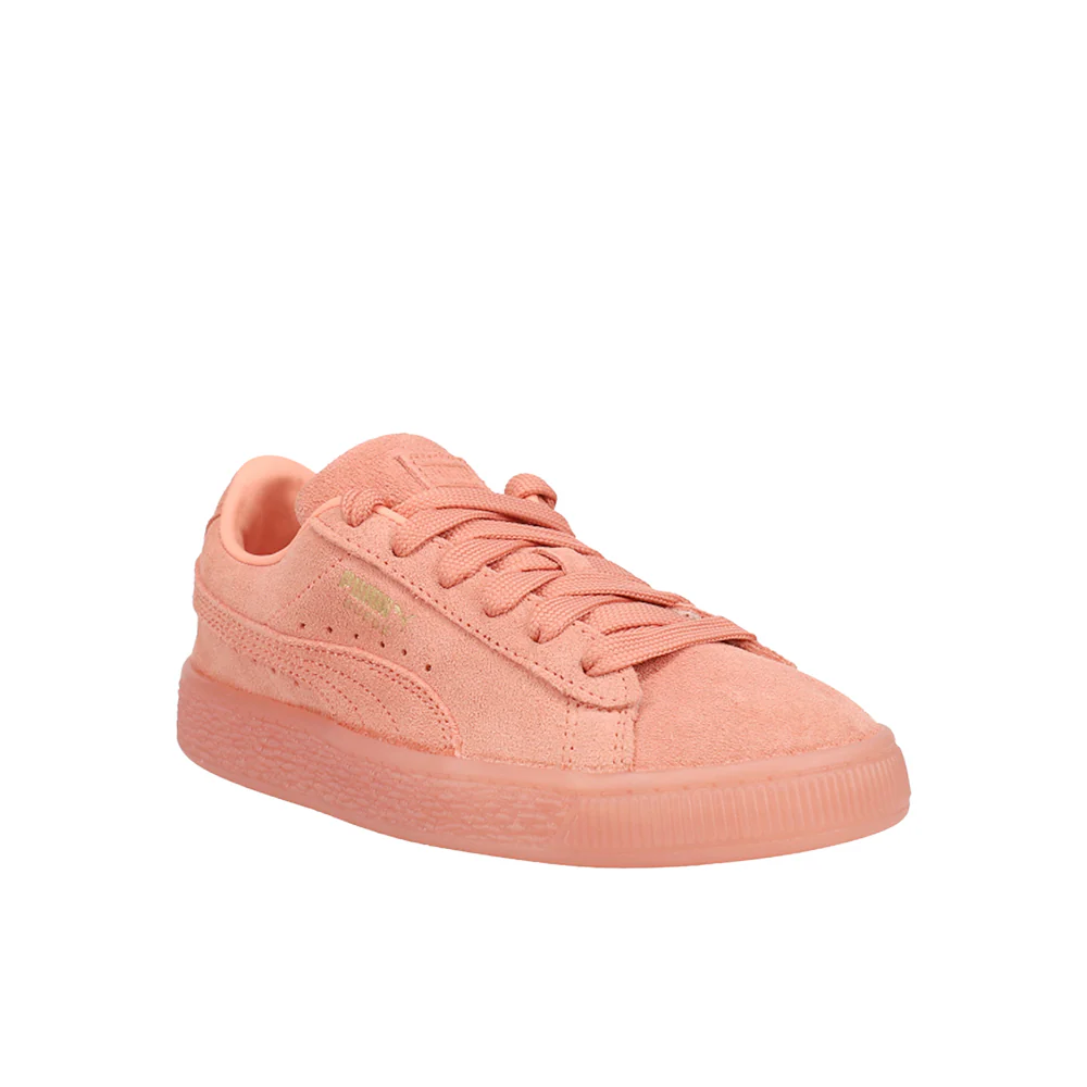 Suede Classic Mono Gold Lace Up Sneakers (Little Kid) - Image 2