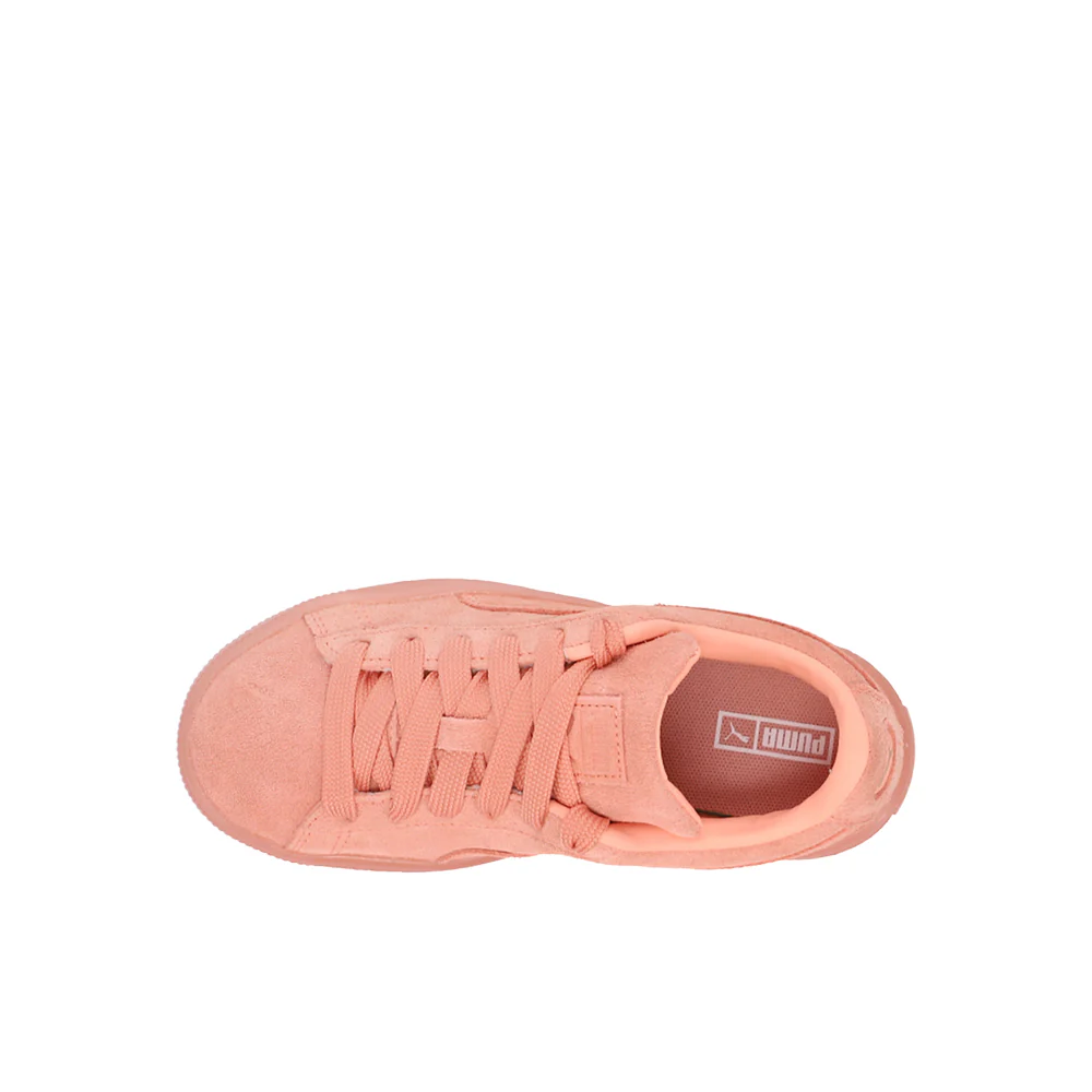 Suede Classic Mono Gold Lace Up Sneakers (Little Kid) - Image 4