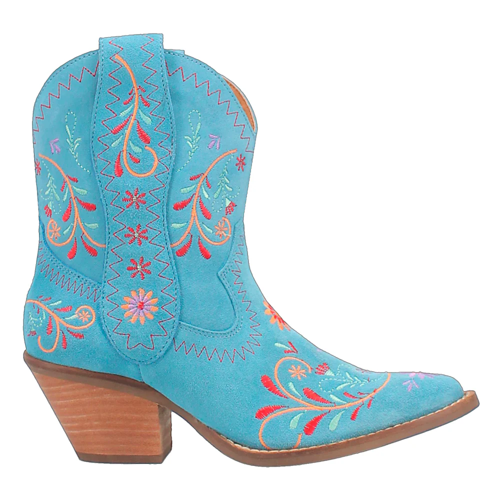 Sugar Bug Floral Embroidered Round Toe Cowboy Booties