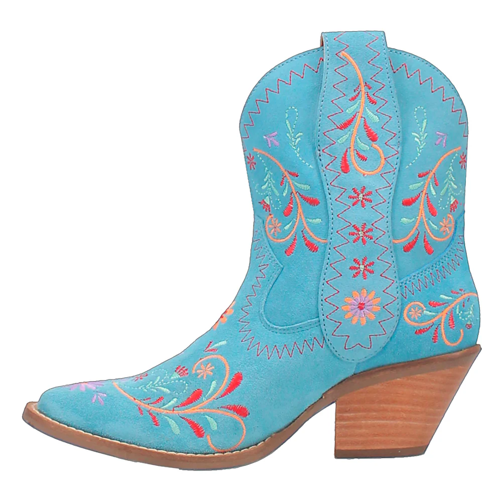 Sugar Bug Floral Embroidered Round Toe Cowboy Booties - Image 3
