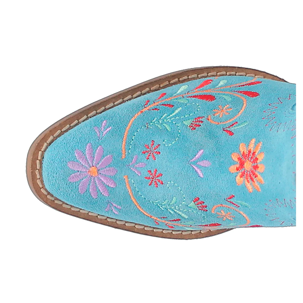Sugar Bug Floral Embroidered Round Toe Cowboy Booties - Image 4