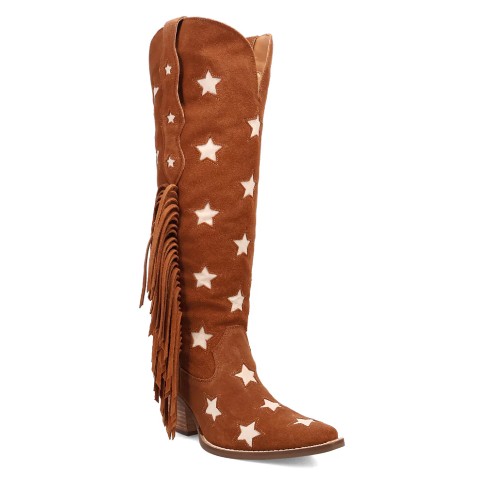 Super Star Fringe Tooled-Inlay Snip Toe Pull On Boots - Image 2